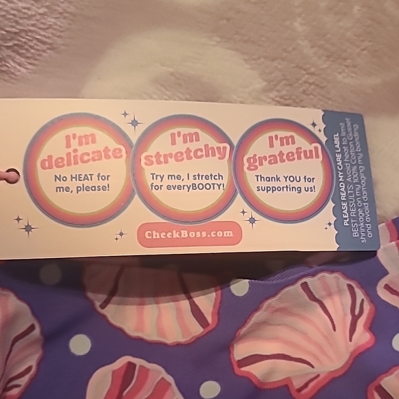 CheekBoss Blue and Pink Seashell Thong - Picture 3 of 4